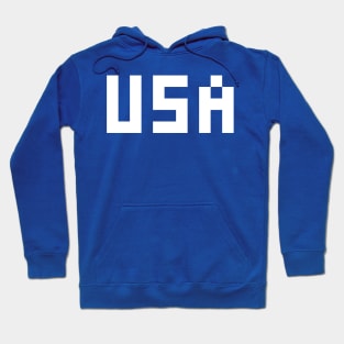 Pixel USA White Letters Blue Hoodie